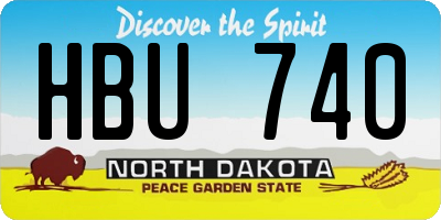 ND license plate HBU740