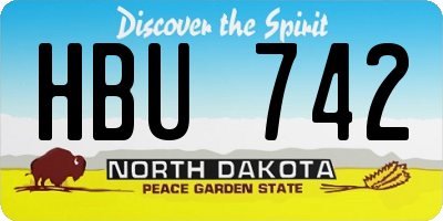 ND license plate HBU742