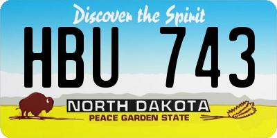 ND license plate HBU743