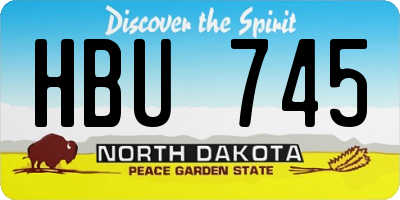 ND license plate HBU745