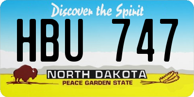 ND license plate HBU747