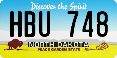 ND license plate HBU748