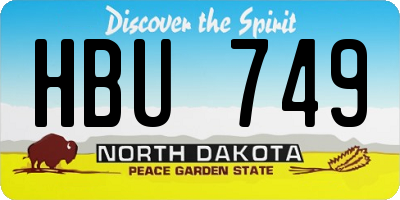 ND license plate HBU749