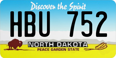 ND license plate HBU752