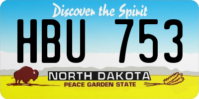 ND license plate HBU753