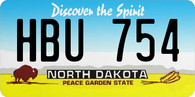 ND license plate HBU754