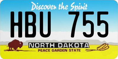 ND license plate HBU755