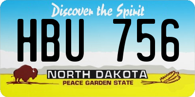 ND license plate HBU756