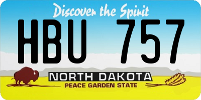 ND license plate HBU757