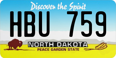 ND license plate HBU759