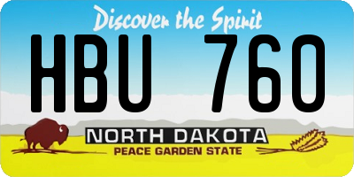 ND license plate HBU760