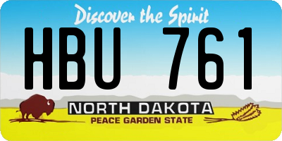 ND license plate HBU761