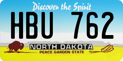 ND license plate HBU762