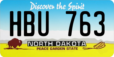 ND license plate HBU763