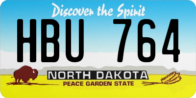 ND license plate HBU764