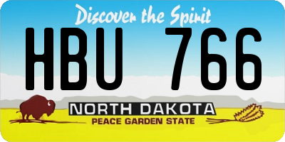 ND license plate HBU766