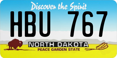 ND license plate HBU767