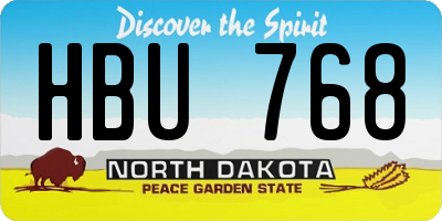 ND license plate HBU768