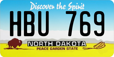 ND license plate HBU769