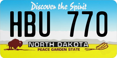 ND license plate HBU770