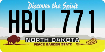 ND license plate HBU771