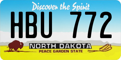 ND license plate HBU772