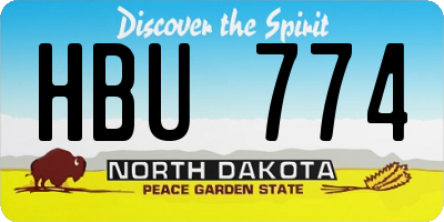 ND license plate HBU774