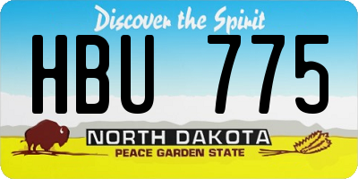 ND license plate HBU775