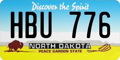 ND license plate HBU776