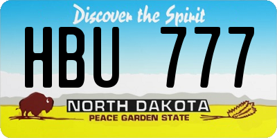 ND license plate HBU777