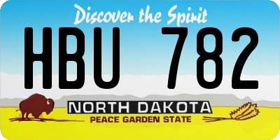 ND license plate HBU782