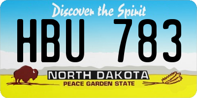 ND license plate HBU783