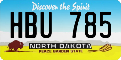 ND license plate HBU785