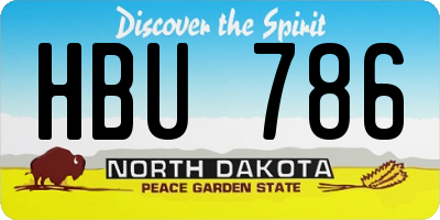 ND license plate HBU786