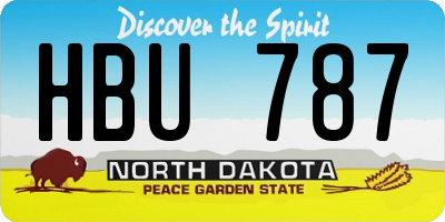 ND license plate HBU787