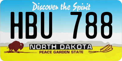 ND license plate HBU788