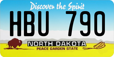 ND license plate HBU790