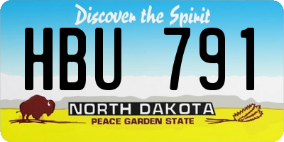 ND license plate HBU791