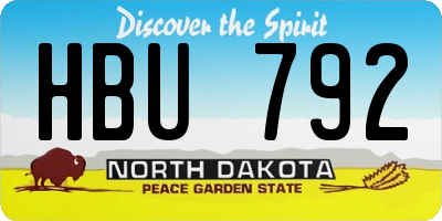 ND license plate HBU792