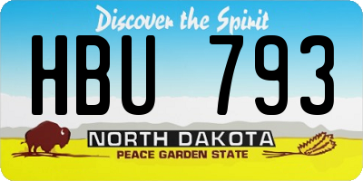 ND license plate HBU793