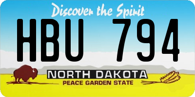 ND license plate HBU794