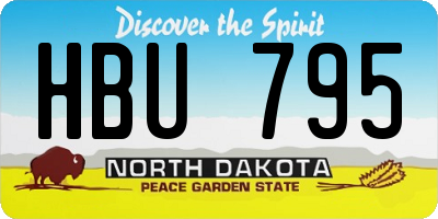 ND license plate HBU795