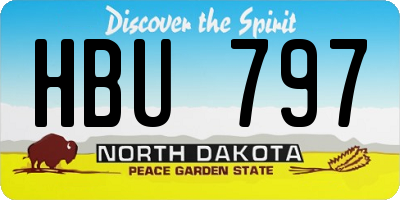 ND license plate HBU797