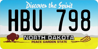 ND license plate HBU798