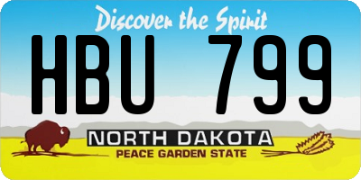 ND license plate HBU799