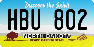 ND license plate HBU802