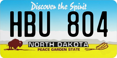 ND license plate HBU804