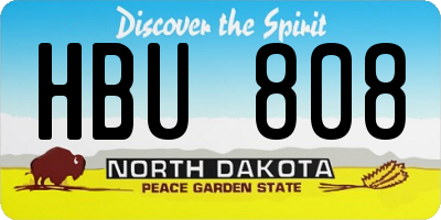 ND license plate HBU808