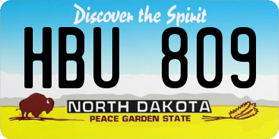 ND license plate HBU809