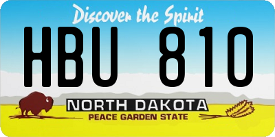 ND license plate HBU810